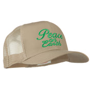 Peace on Earth Embroidered Twill Mesh Cap