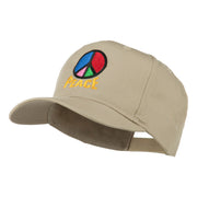 Peace Symbol Embroidered Cap