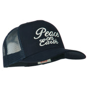 Peace on Earth Embroidered Twill Mesh Cap