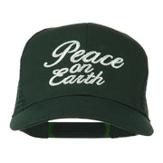 Peace on Earth Embroidered Twill Mesh Cap