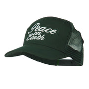 Peace on Earth Embroidered Twill Mesh Cap