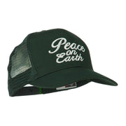 Peace on Earth Embroidered Twill Mesh Cap