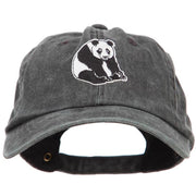 Panda Bear Patched Washed Cotton Twill Cap