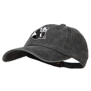 Panda Bear Patched Washed Cotton Twill Cap