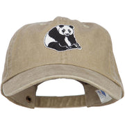 Panda Bear Patched Washed Cotton Twill Cap