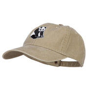 Panda Bear Patched Washed Cotton Twill Cap