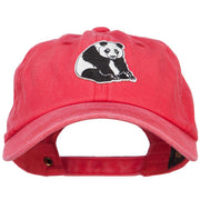 Panda Bear Patched Washed Cotton Twill Cap