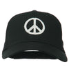 Peace Symbol Embroidered Cotton Twill Cap