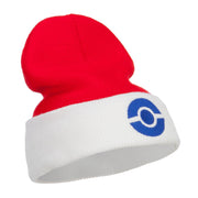 Ash Ketchum Poke Ball Embroidered Cuff Beanie