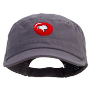 Thumbs Down Emoji Embroidered Enzyme Regular Solid Army Caps - Grey OSFM