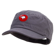 Thumbs Down Emoji Embroidered Enzyme Regular Solid Army Caps - Grey OSFM