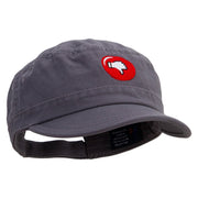 Thumbs Down Emoji Embroidered Enzyme Regular Solid Army Caps - Grey OSFM