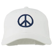 Peace Symbol Embroidered Cotton Twill Cap