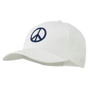 Peace Symbol Embroidered Cotton Twill Cap