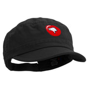 Thumbs Down Emoji Embroidered Enzyme Regular Solid Army Caps - Black OSFM
