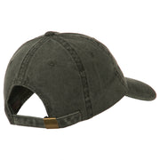 Pumpkin Outline Embroidered Washed Cap