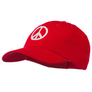 Peace Symbol Embroidered Cotton Twill Cap