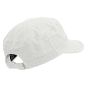 Thumbs Down Emoji Embroidered Enzyme Regular Solid Army Caps - White OSFM