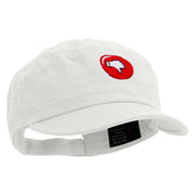 Thumbs Down Emoji Embroidered Enzyme Regular Solid Army Caps - White OSFM
