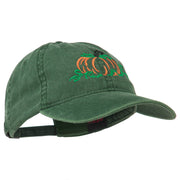 Pumpkin Outline Embroidered Washed Cap