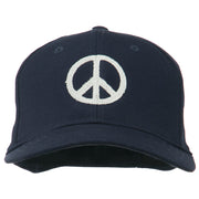 Peace Symbol Embroidered Cotton Twill Cap