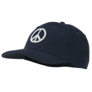 Peace Symbol Embroidered Cotton Twill Cap