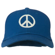 Peace Symbol Embroidered Cotton Twill Cap