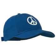 Peace Symbol Embroidered Cotton Twill Cap