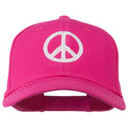 Peace Symbol Embroidered Cotton Twill Cap