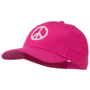 Peace Symbol Embroidered Cotton Twill Cap