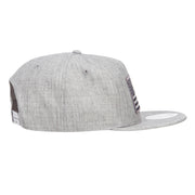 Grey American Flag Patched Wool Blend Snapback