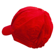 Magic Eye Embroidered Cotton Elastic Newsboy Cap - Red OSFM