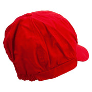 Magic Eye Embroidered Cotton Elastic Newsboy Cap - Red OSFM
