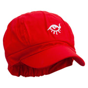 Magic Eye Embroidered Cotton Elastic Newsboy Cap - Red OSFM