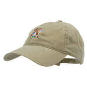 Artist Palette Embroidered Washed Solid Pigment Dyed Cotton Twill Brass Buckle Cap