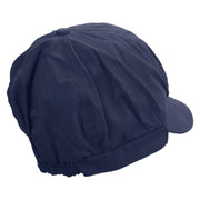 Magic Eye Embroidered Cotton Elastic Newsboy Cap - Navy OSFM