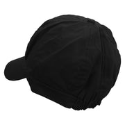 Magic Eye Embroidered Cotton Elastic Newsboy Cap - Black OSFM