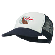 Maine State Pine Cone Tassel Flower Embroidered Cap