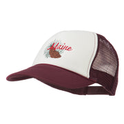 Maine State Pine Cone Tassel Flower Embroidered Cap