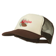 Maine State Pine Cone Tassel Flower Embroidered Cap