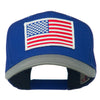 White American Flag Patched Cotton Twill Cap