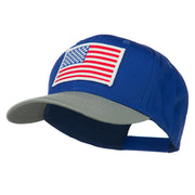 White American Flag Patched Cotton Twill Cap