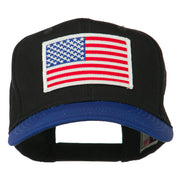 White American Flag Patched Cotton Twill Cap