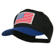 White American Flag Patched Cotton Twill Cap