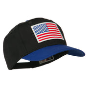 White American Flag Patched Cotton Twill Cap