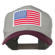 White American Flag Patched Cotton Twill Cap