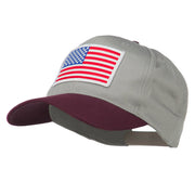 White American Flag Patched Cotton Twill Cap