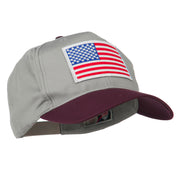 White American Flag Patched Cotton Twill Cap