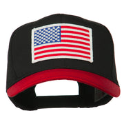 White American Flag Patched Cotton Twill Cap