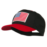 White American Flag Patched Cotton Twill Cap